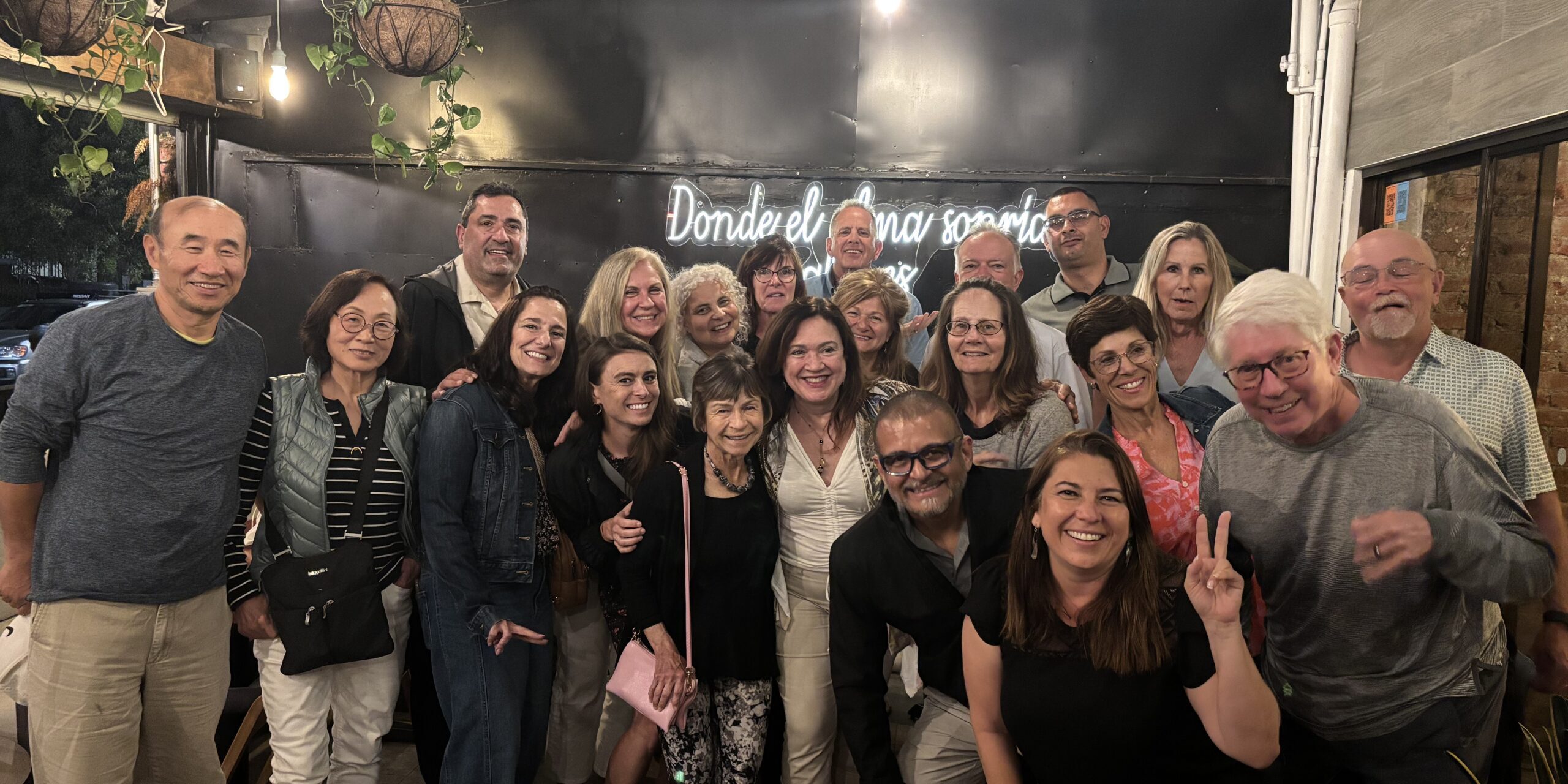 Our group poses at a restaurant in Costa Rica.
