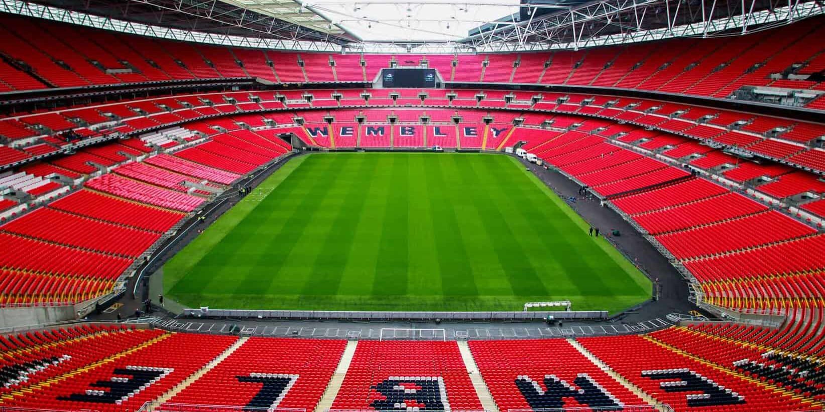 LONDON, ENGLAND - FEBRUARY 23 :   General view of the pitch during a Carling Cup Final preview at Wembley Stadium on February 23, 2011 in London, England.  (Photo by Jan Kruger - The FA/The FA via Getty Images)